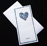 Blue Heart - Handcrafted Valentines or Anniversary Card - dr17-0005
